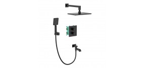 Душевая система скрытого монтажа термостатом Koer KB-67011-05 KR4727 чёрная